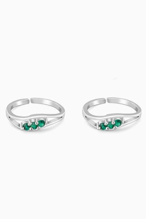 silver-emerald-enchantment-toe-rings