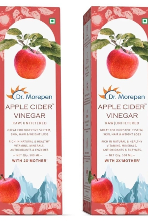 dr-morepen-apple-cider-vinegar-with-2x-mother-raw-unfiltered-unpasteurized-buy1-get1-1000-ml-unflavoured-pack-of-2