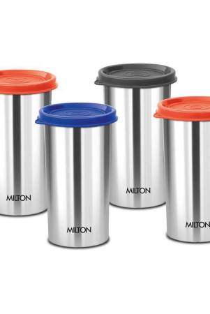 milton-stainless-steel-tumbler-with-lid-set-of-4-415-ml-each-assorted-lid-color-may-vary-office-gym-yoga-home-kitchen-hiking-treking-travel-tumbler-assorted