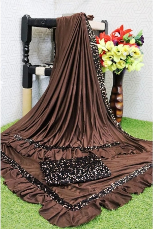 julee-brown-lycra-saree-single-brown