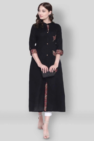 divena-black-cotton-blend-womens-front-slit-kurti-pack-of-1-s