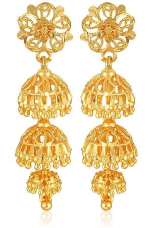 vivastri-golden-jhumki-earrings-pack-of-1-golden