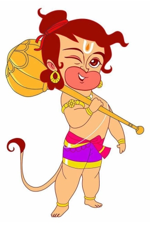 asmi-collection-baal-hanuman-religious-inspirational-sticker-90-x-60-cms-