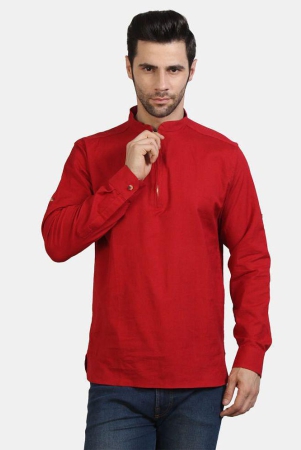 life-roads-maroon-cotton-mens-shirt-style-kurta-pack-of-1-none