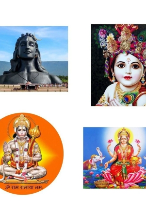 asmi-collection-set-of-4-god-hanuman-shiva-krishna-for-temple-wall-sticker-60-x-60-cms-