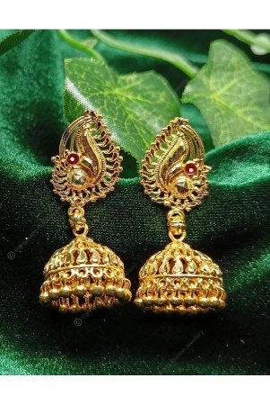 vivastri-golden-jhumki-earrings-pack-of-1-golden