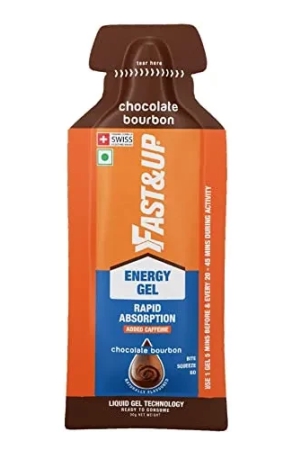 fastup-energy-gel-improved-endurance-and-performance-gel-for-running-cycling-instant-energy-booster-73kcal-per-30g-chocolate-bourbon-flavour-orange-brown