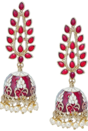 sukkhi-delightful-pearl-gold-plated-meenakari-jhumki-earring-for-women-maroon