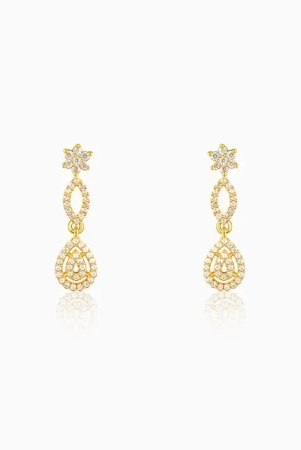 Golden Zircon Shine Elegant Earrings