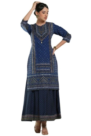 juniper-indigo-chanderi-womens-anarkali-kurti-pack-of-1-none