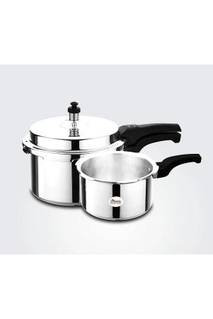 softel-pressure-cooker-combo-2-litres-and-3-litres-with-common-lid-silver