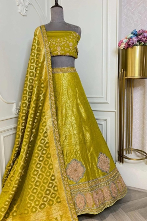 olive-green-silk-lehenga