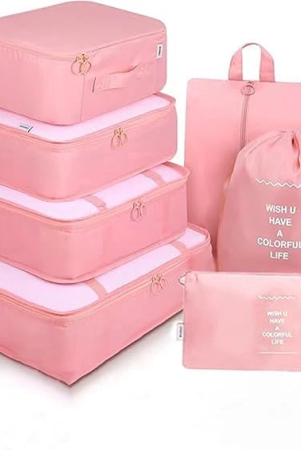 kathiyawadi-travel-organizer-packing-cubes-toiletry-bag-laundry-organiser-makeup-bags-shoe-bag-for-travel-clothes-space-savers-bags-lightweight-travel-luggage-organizers-7-in-1pink