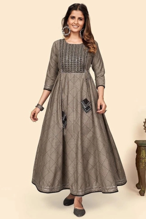 vbuyz-brown-cotton-blend-womens-anarkali-kurti-pack-of-1-none