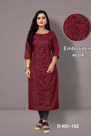 womens-casual-embroidery-cotton-kurtis-6xl-maroon