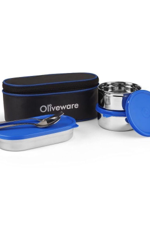 oliveware-sophia-insulated-fabric-bag-lunch-box-stainless-steel-3-containers-with-steel-spoon-for-blue