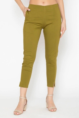 Women's Cotton Formal Trousers - Green FIR Green 4XL
