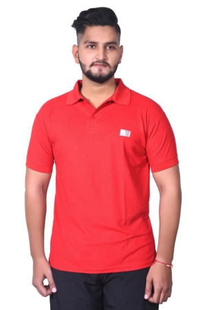 men-solid-polo-neck-cotton-blend-red-t-shirt