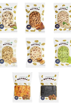 nutraj-dry-fruits-combo-pack-800gm-pistachios-almond-cashew-black-and-golden-raisins-anjeer-walnut-kernel-dried-apricot-100gm-each