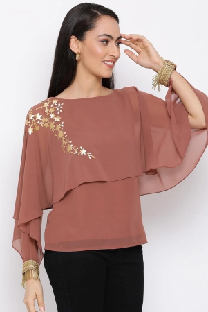 all-ways-you-women-top-georgette-fabric-brown-xs