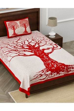 unique-choice-red-cotton-single-bedsheet-with-1-pillow-cover-red