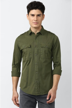 men-olive-super-slim-fit-solid-full-sleeves-casual-shirt