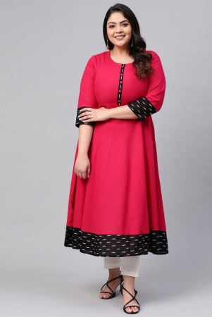 Estela - Red Cotton Blend Women's Anarkali Kurti ( Pack of 1 ) - None