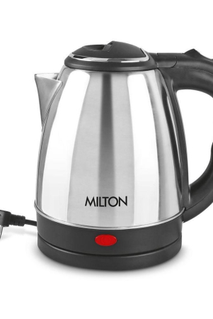 Milton Go Electro 1.2 Stainless Steel Electric Kettle, 1 Piece, 1200 ml, Silver | Power Indicator | 1500 Watts | Auto Cut-off | Detachable 360 Degree Connector | Boiler for Water - Silver