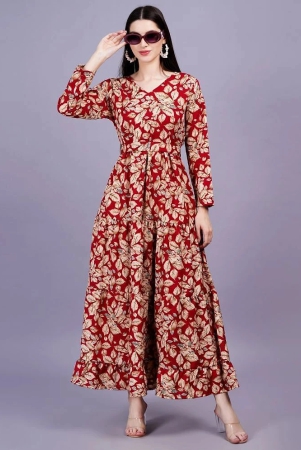 highlight-fashion-export-rayon-printed-full-length-womens-fit-flare-dress-red-pack-of-1-none