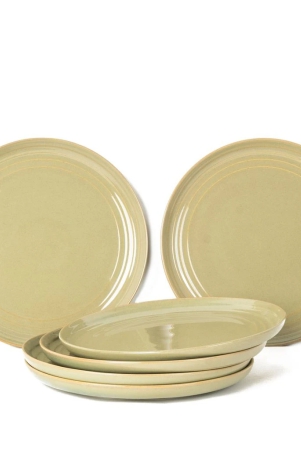 handcrafted-chip-resistance-porcelain-dinner-plates-6-pieces-serving-for-6-microwave-and-dishwasher-safe-bone-ash-free-full-plate-set-crockery-for-dining-and-gifting-olive-green