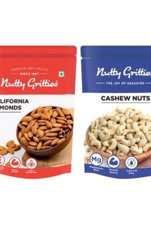 nutty-gritties-california-almonds-and-cashews-combo-almonds-w210-cashews-200-gms-each-resealable-pouch-400g