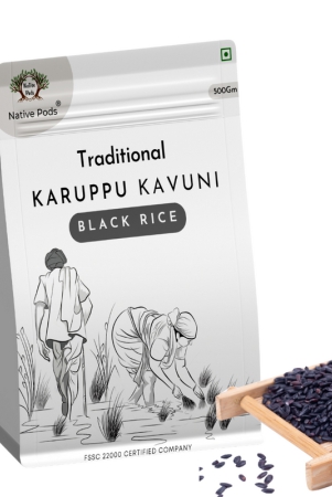 native-pods-karuppu-kavuni-rice-500g-traditional-unpolished-rice-organic-black-ricekowni-rice-forbidden-ricelow-gi-pack-of-1