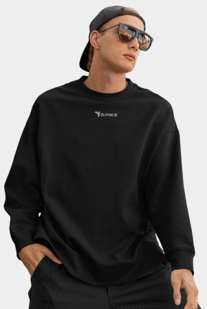 spike-mens-cotton-crew-neck-sweatshirt-black-m