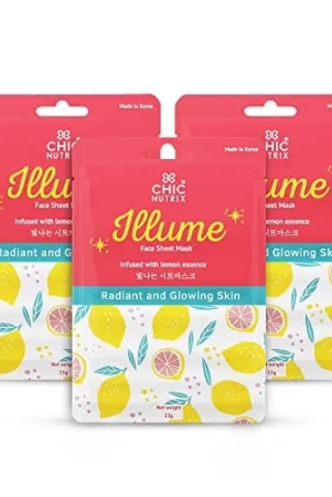 chicnutrix-illume-brightening-sheet-mask-infused-with-lemon-essence-extract-plus-3-soothing-ingredients-for-instant-glow-radiance-made-in-korea-for-indian-skin-suitable-for-all-skin-typ