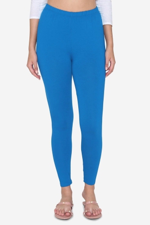 Women's Cotton Ankle leggings (Free Size) - Coral Blue