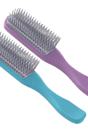 urbane-home-hair-brush-flexible-bristles-brush-hair-brush-with-paddle-straightens-detangles-hair-brush-suitable-for-all-hair-types-hair-brush-styling-hair-set-of-2-purple-blue-urbane-hom