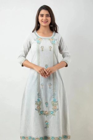 mauka-silver-cotton-womens-a-line-kurti-pack-of-1-none