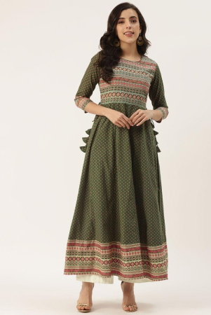 kbz-green-cotton-blend-womens-anarkali-kurti-pack-of-1-none