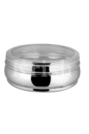 dynamic-store-dynore-stainless-steel-belly-shape-puri-dabba-flat-canister-with-see-through-lid