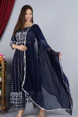 Printed Kurta, Trouser/Pant & Dupatta Set