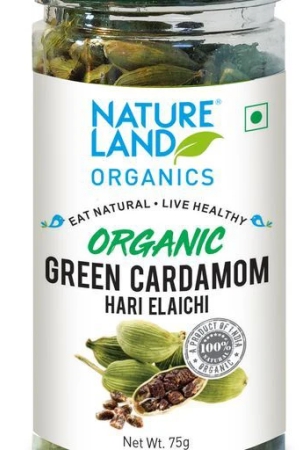 Natureland Organics Green Cardamom, 75 gm