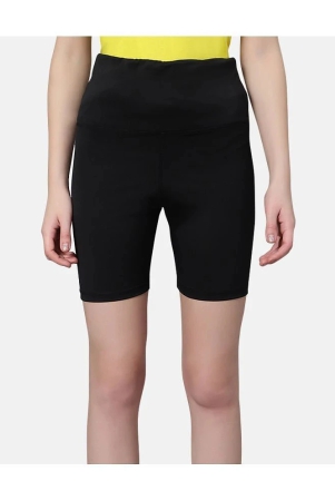 omtex-black-polyester-solid-shorts-single-none