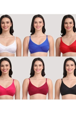 kiran-enterprises-pack-of-6-cotton-blend-non-padded-womens-everyday-bra-multicolor-none