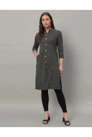 glito-cotton-blend-striped-front-slit-womens-kurti-dark-grey-pack-of-1-none