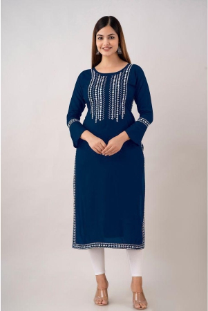 kapadia-navy-rayon-womens-straight-kurti-pack-of-1-none