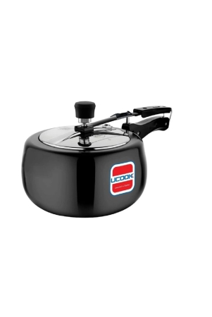 UCOOK By UNITED Ekta Engg. Royale Duo 3 Litre Hard Anodised Aluminium Inner Lid Induction Base Pressure Cooker With Stainless Steel Lid, Black