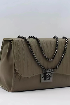 Box Sling Bag for Women-Olive Green