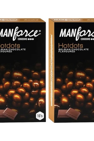 manforce-premium-hotdots-belgian-chocolate-condoms-with-bigger-dots-10s-pack-of-2-condom-set-of-2-20-sheets