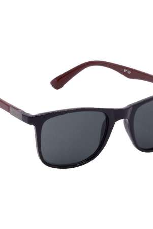 Hrinkar Grey Rectangular Sunglasses Brands Black, Brown Frame Goggles for Men & Women - HRS-BT-07-BK-BWN-BK