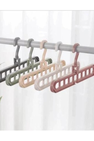 rafttar-360-degrees-rotatable-hook-anti-skid-plastic-9-holes-design-closet-multi-functional-wardrobe-space-saver-folding-smart-hangers-set-plastic-pack-of-4-hangers